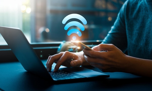 Concept of cyber security information security and encryption secure access to users personal