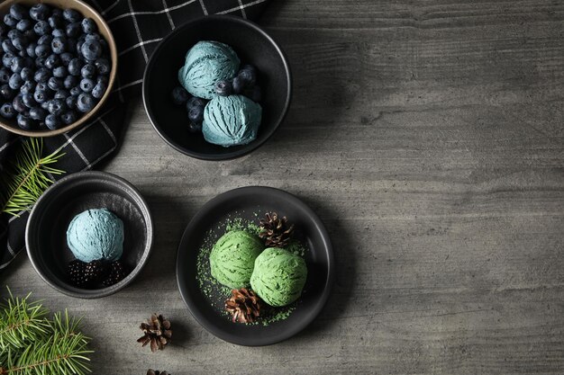 concept of delicious food ice cream space for text
