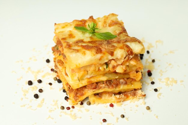 Concept of delicious food Lasagna close up