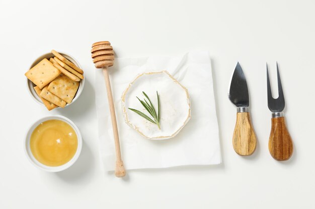 Foto concetto di delizioso cibo francese camembert