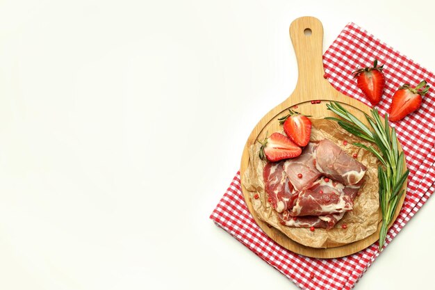 텍스트를 위한 맛있는 스페인 요리 Jamon 공간의 개념