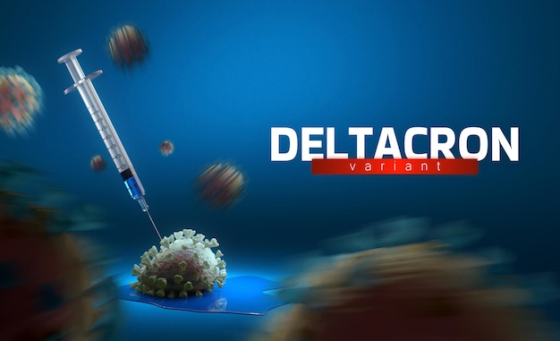 Photo concept of deltracron variant of covid