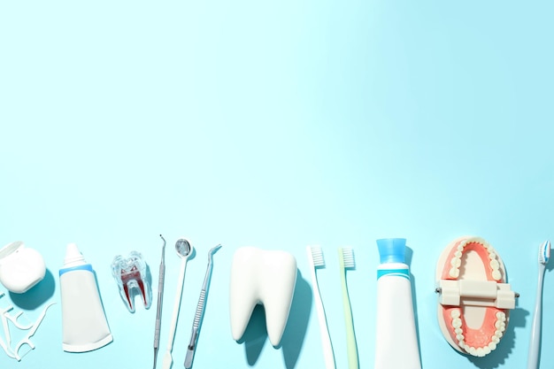 Photo concept of dental care space for text