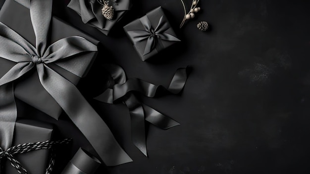 Concept Design of gift box and black tape for Black Friday sale banner