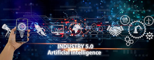 the concept of developing an artificial intelligence system that can interact with humans and be used in the industry 50 system