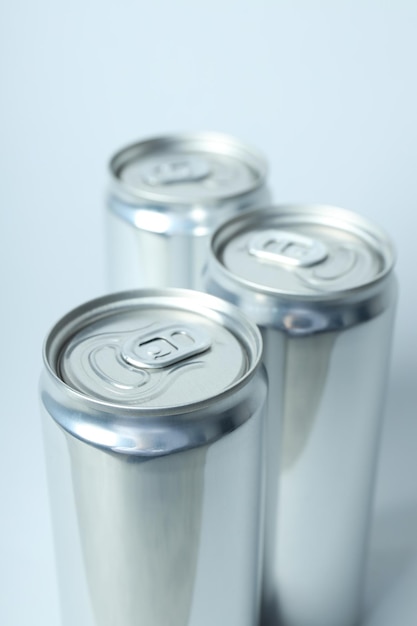 Photo concept of drink blank cans with space for label