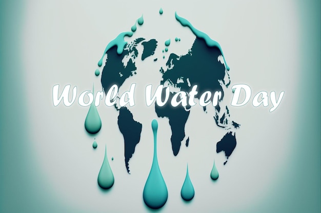 Concept of ecology and world water day cartoon art