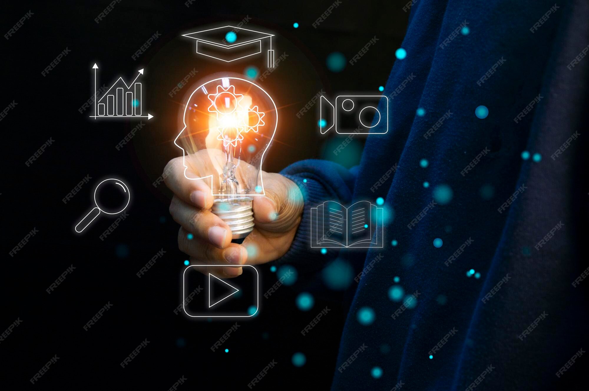 Premium Photo Concept of eLearning a learning management system