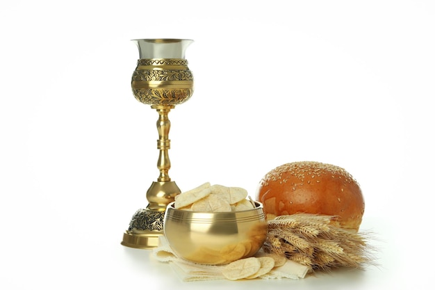 Concept of Eucharist isolated on white background