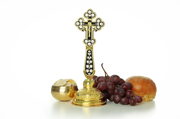 Concept of Eucharist isolated on white background