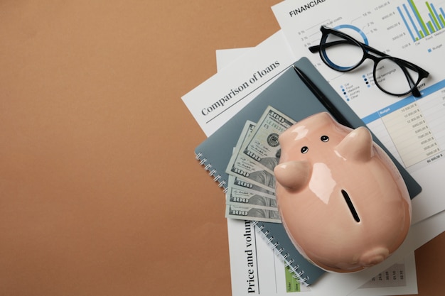 Concept of financial planning with piggy bank