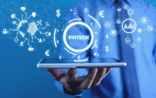 Concetto di fintech. futuro della tecnologia finanziaria