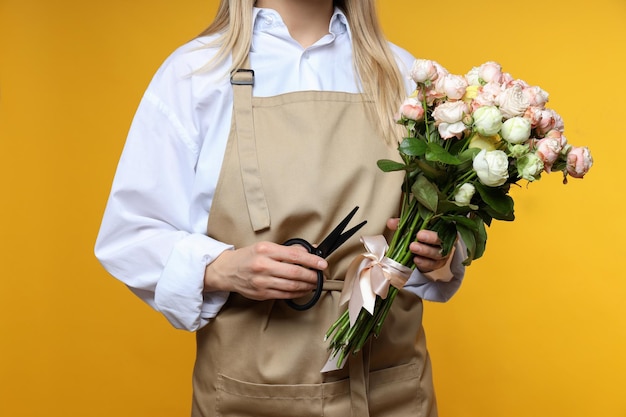 Concept of floral shop delivery and florist