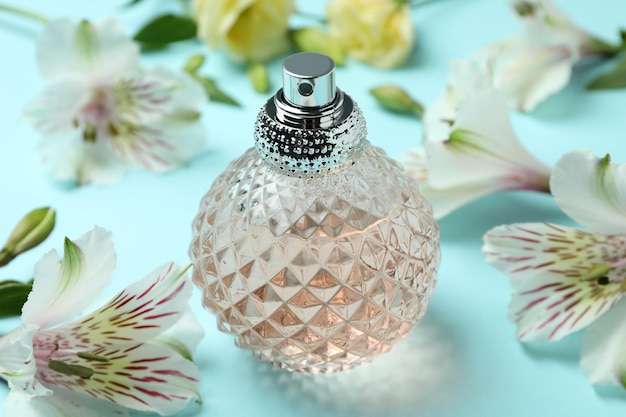 Concept of fragrant flavored perfume, close up