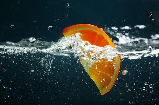 Concept of fresh summer fruits fruits in water