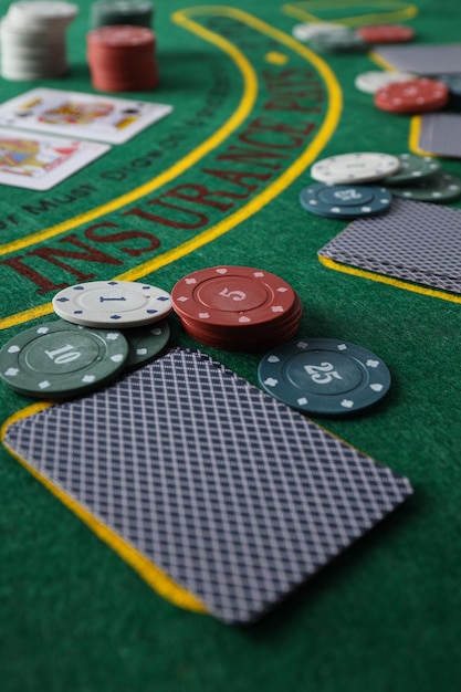 Foto concetto di gioco d'azzardo poker accessori per giochi d'azzardo per poker