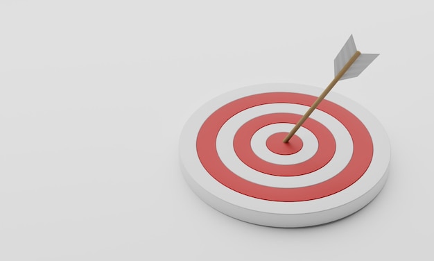 concept of goal target business marketing. arrow hitting in the red target center of the archery