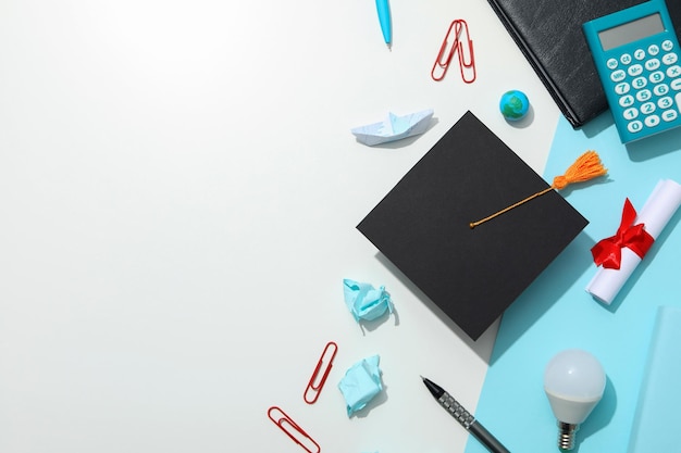 Concept of graduation high school graduation college graduation
