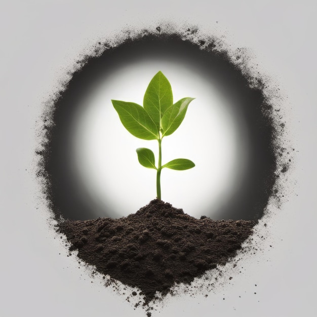 Foto concetto di crescita della pianta sfondo nutrire una piccola pianta con il concetto di ecologia del suolo cura dell'ambiente