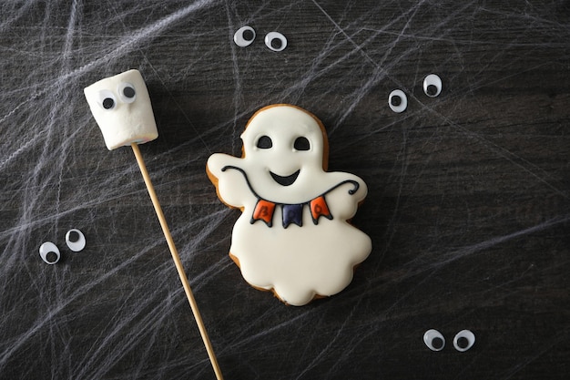 Foto concetto di dolci di halloween dolci divertenti di halloween