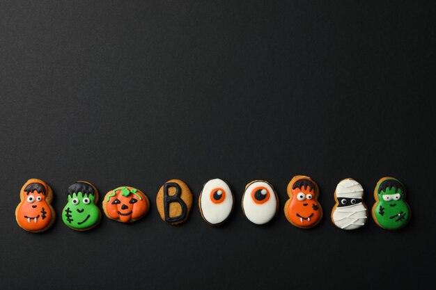 Concept of Halloween sweets funny sweets space for text