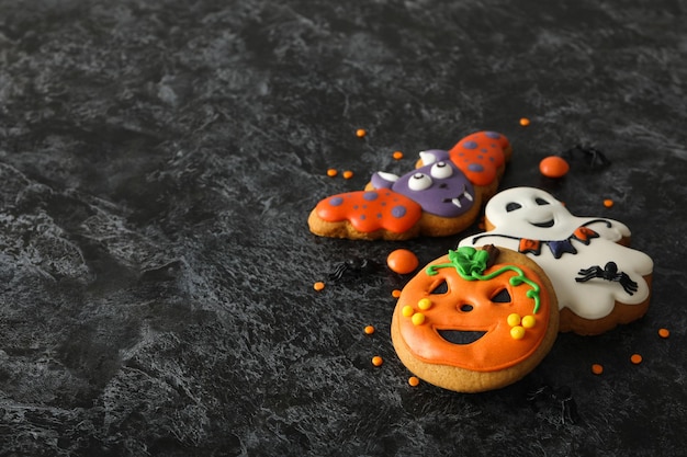 Concept of Halloween sweets funny sweets space for text