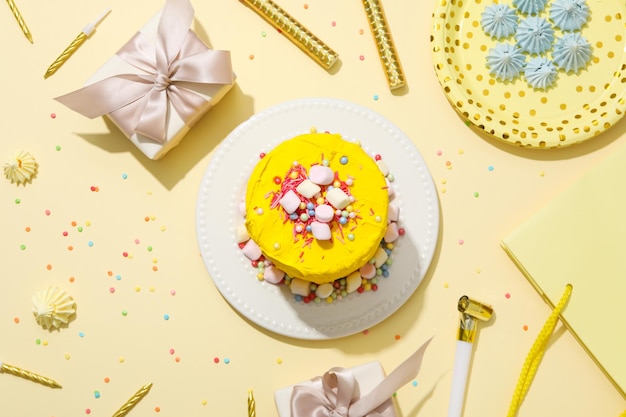 concept of happy birthday holiday birthday cake