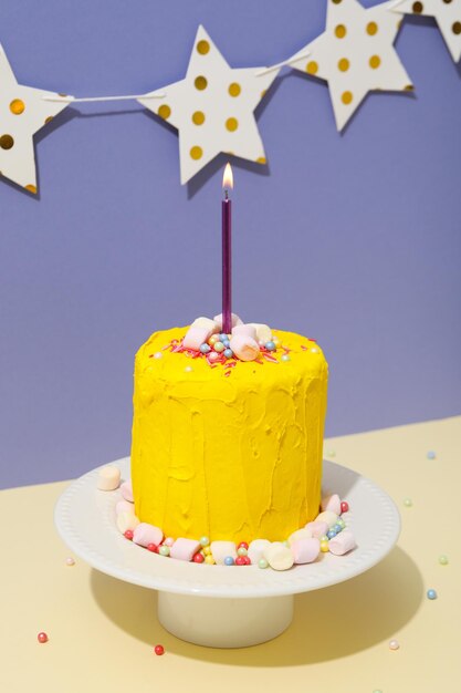 Photo concept of happy birthday holiday birthday cake