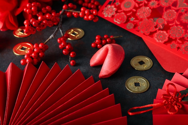 Foto concetto di felice anno nuovo cinese o capodanno lunare