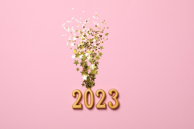 Concetto di felice anno nuovo 2023 composizione di felice anno nuovo