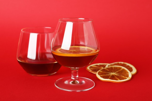 Concept of hard alcoholic drinks with cognac