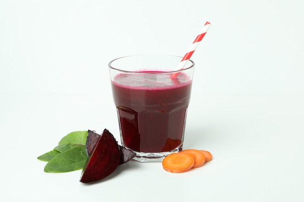 Concept of healthy drink with beetroot smoothie