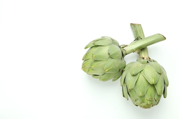 Concept of healthy food with artichoke space for text