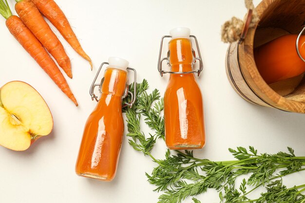 Concept of healthy nutrition and diet with Carrot juice