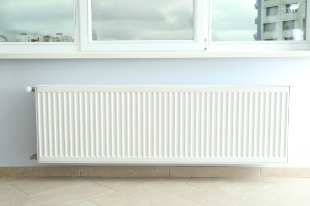 Concept of heating season indoor with radiator.