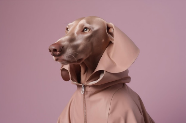 Concept hond kleurrijke huisdier kunst latex mode grappig stijlvol dier generatieve AI