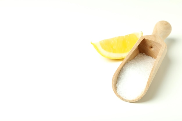 Concept of household cleaners with lemon acid