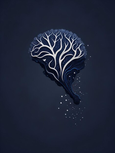 Concept of human intelligence with human brain on blue background