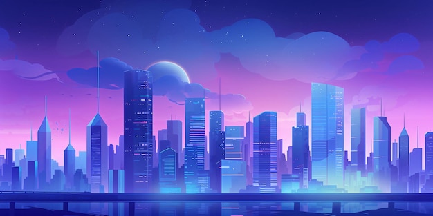 Photo concept illustration of futuristic cityscape with skyscrapers