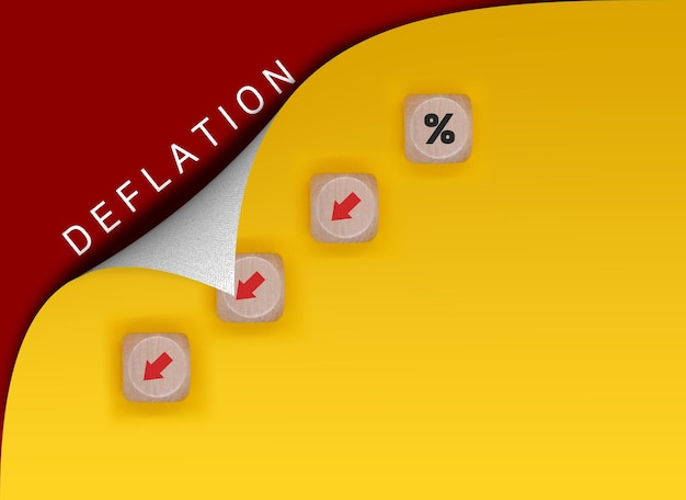 The concept of inflation and deflation the red graph arrow the percentage representation of the tree cube with the idea row for FRED takes into account interest rate hikes global economy