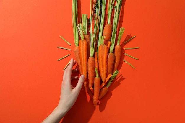 Concept of ingredient for healthy eating and nutrition carrot