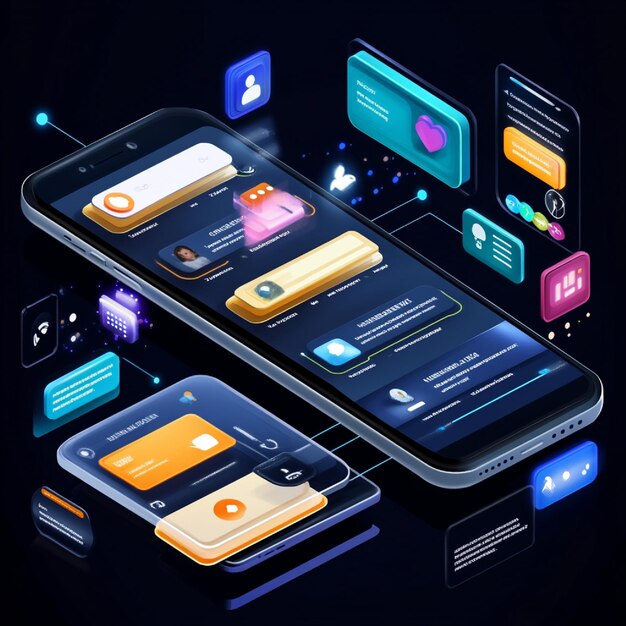 a concept of instant messaging with multiple conversations and notifications4