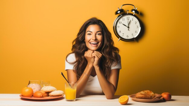 The concept of intermittent fasting woman enjoying food