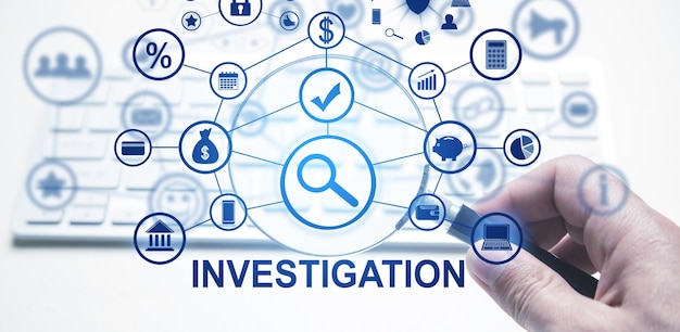 Photo concept of investigation business finance