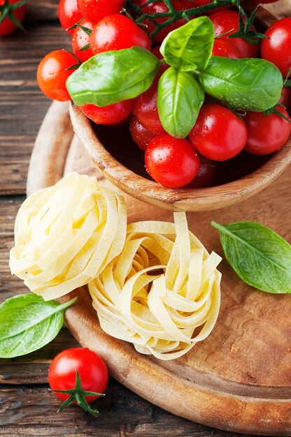 Concept of Italian food with pasta