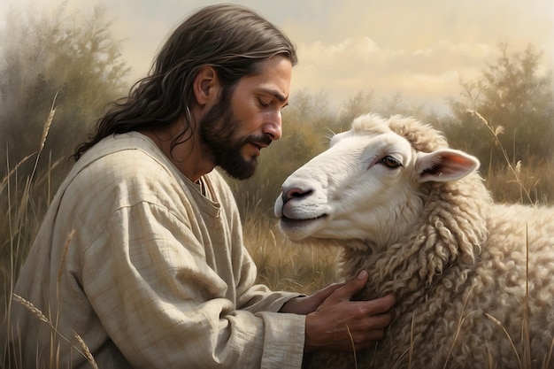 A concept of Jesus recovered the lost sheep as in bible