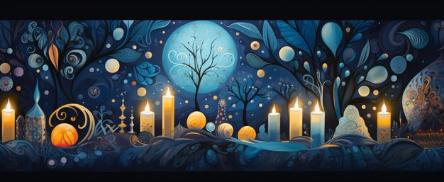 Concept of jewish holiday hanukkah space