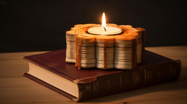 concept of knowledge vintage book candle