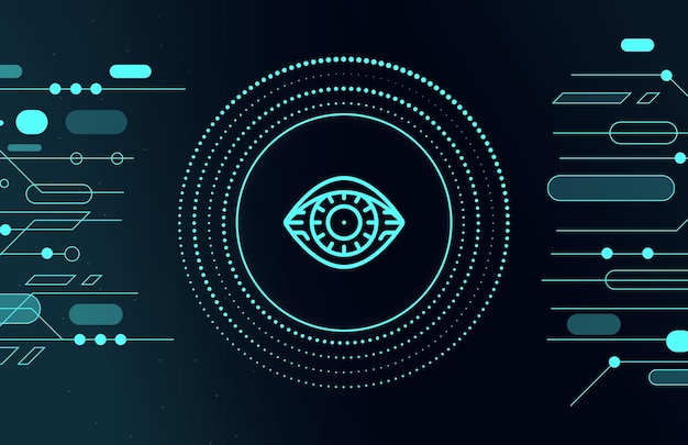 将来の技術開発のコンセプト サイバー アイ サイバー バック グラウンド