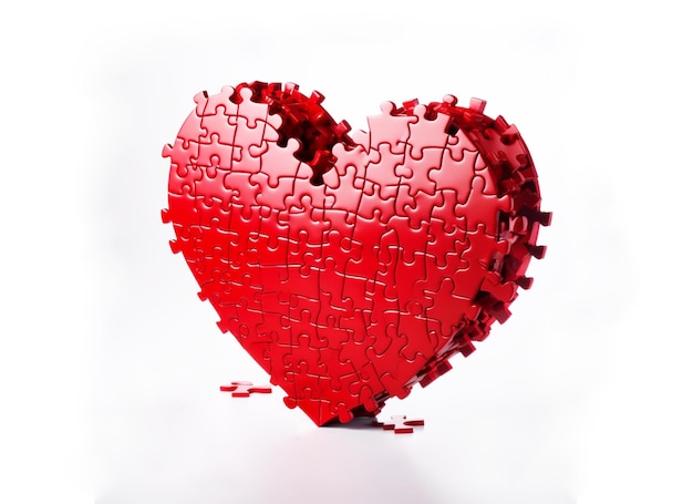 Концепция любви с сердцем-головоломкой